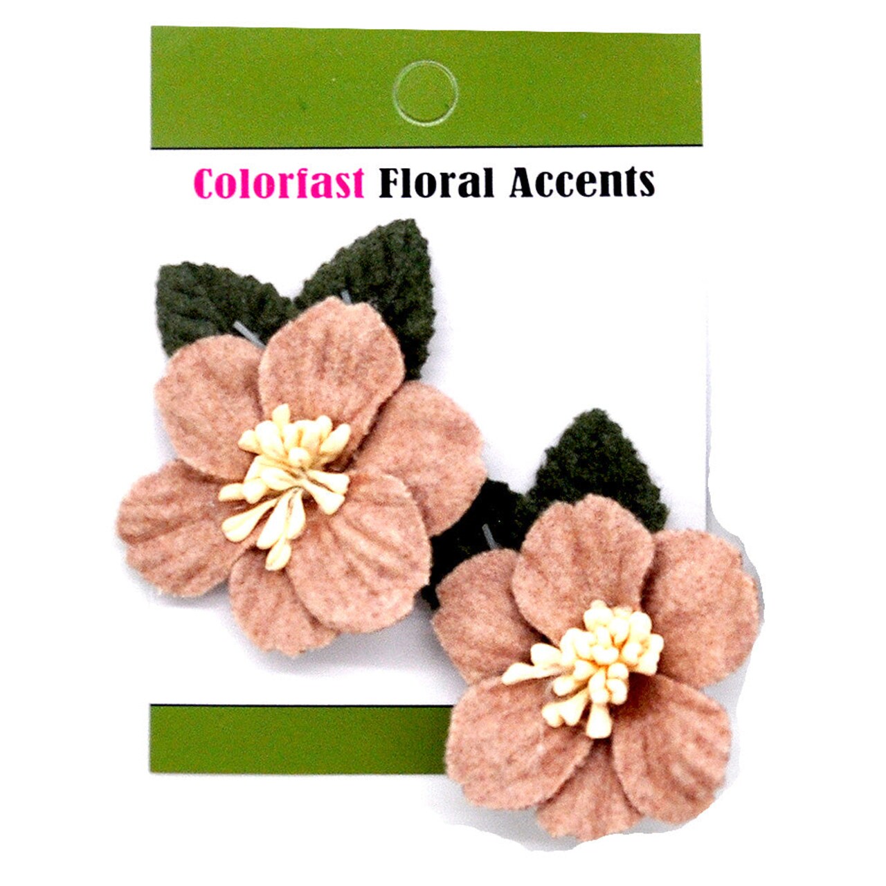 Belagio Colorfast Floral Accents, 2" x 2.50" Wide, Velvet Flowers and Leaves, 2 Piece Pack, Taupe